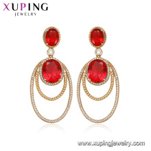 94913 High quality ancient royal style jewelry Dubai gold plated Charming zircon drop earrings for women